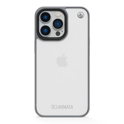 iPhone 14 hoesje - transparant grijs - duurzaam
