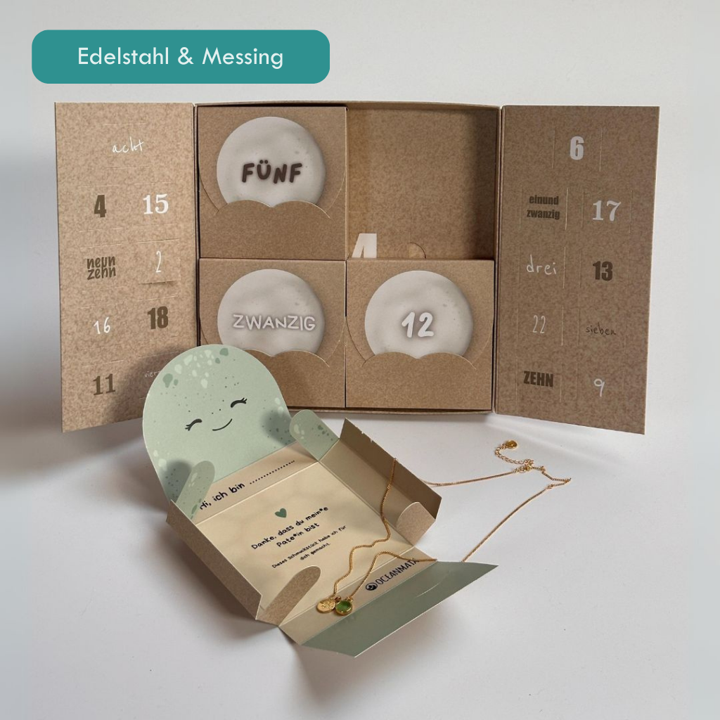Sieraden Adventskalender - "Turtle's Nest" - Roestvrij staal/Messing