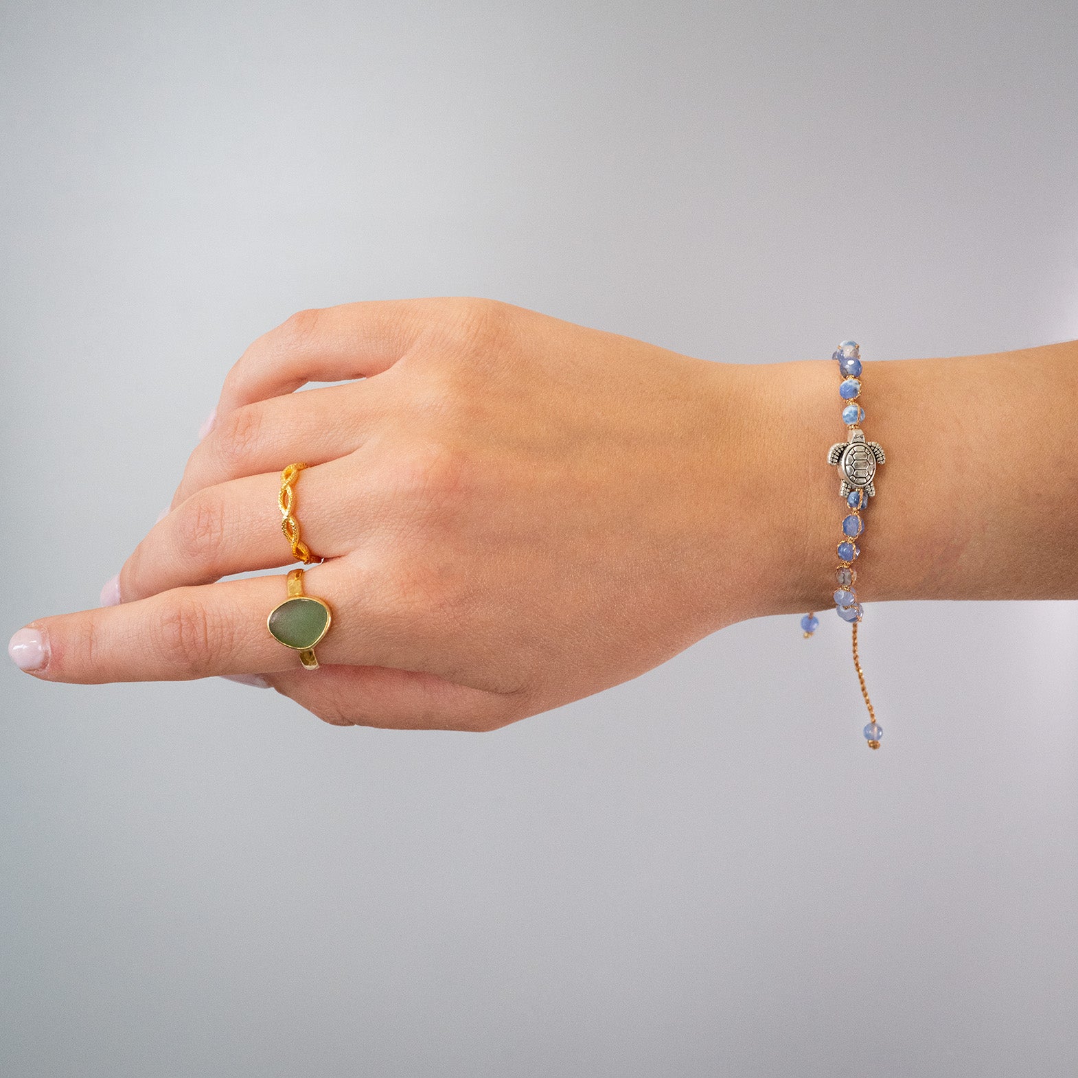 Armband Gold - "Golden Wave Turtle Stone" Edition