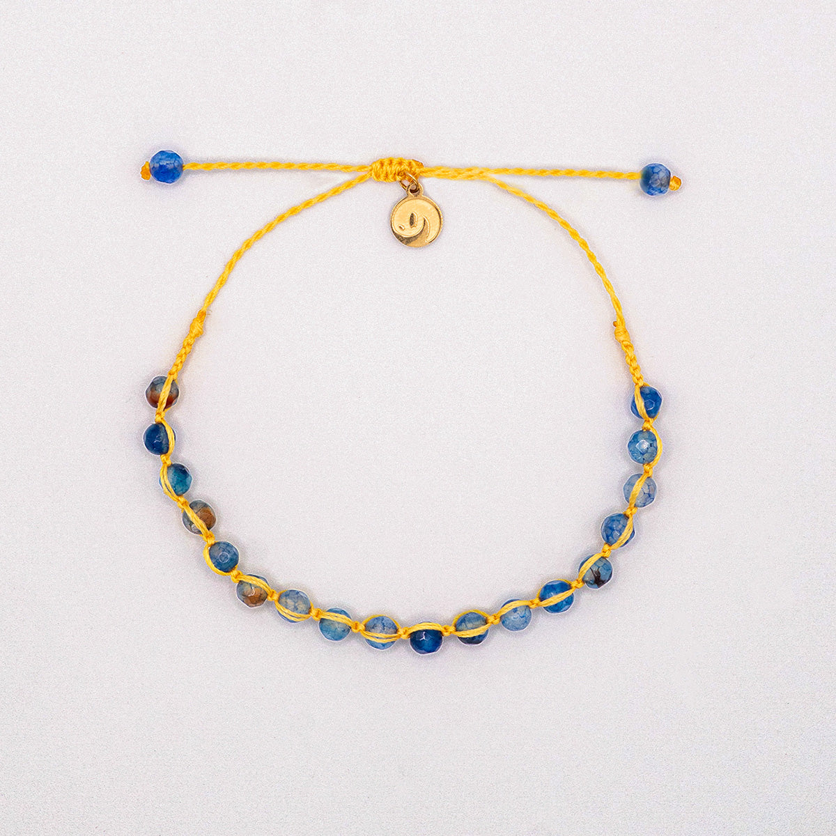Armband Goud - "Golden Wave Blue Stone" Editie