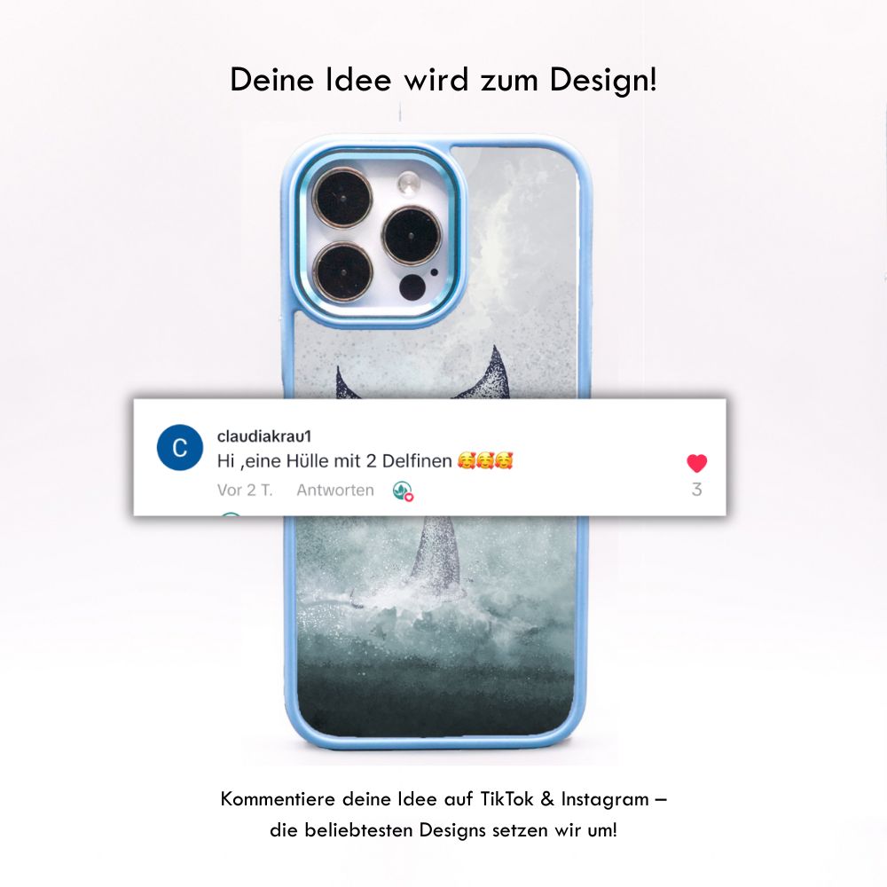 iPhone 14 pro Hülle - Delfin blau - "Dolphin" - nachhaltig – Ansicht 3