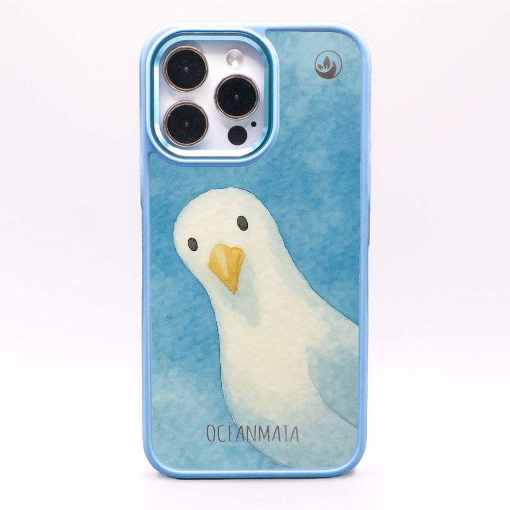 iPhone 16 pro max hoesje - Meeuwenblauw - "Meeuw" - duurzaam