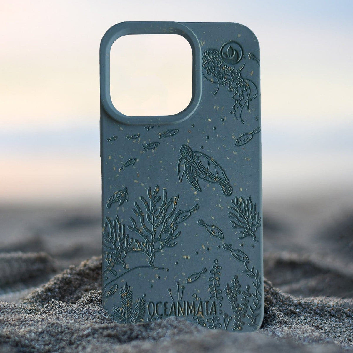 iPhone 14 pro max hoesje 'TURTLE Family' - blauw - duurzaam