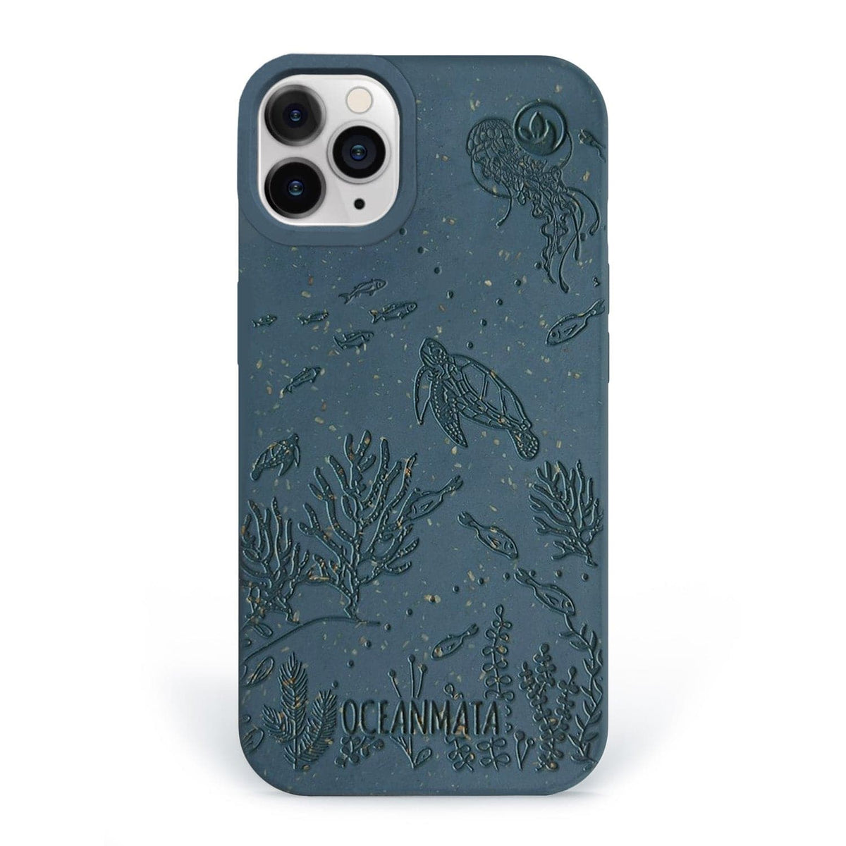 iPhone 12 pro hoesje 'TURTLE Family' - blauw - duurzaam