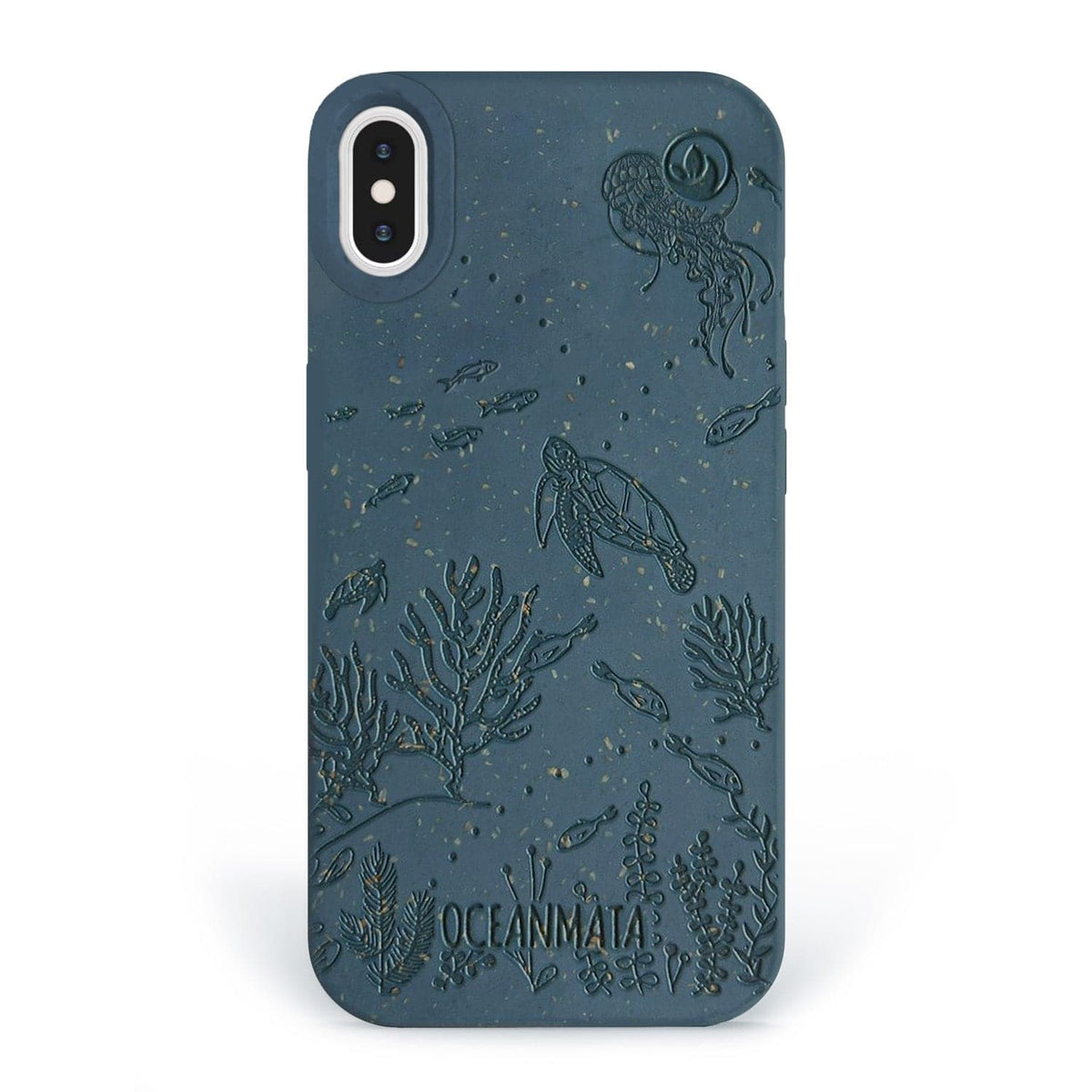 iPhone X/Xs hoesje 'TURTLE Family' - blauw - duurzaam
