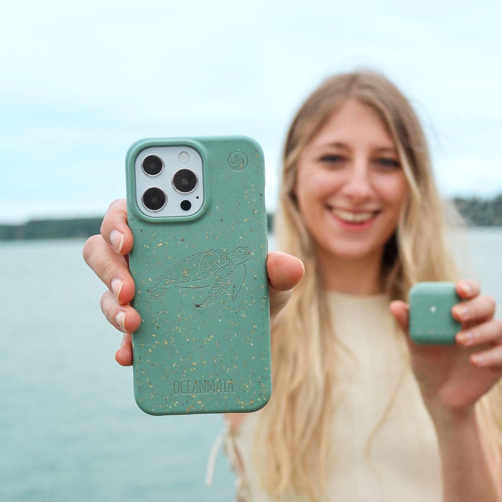 iPhone 13 pro max Hülle - grün - "TURTLE" - nachhaltig – Ansicht 5