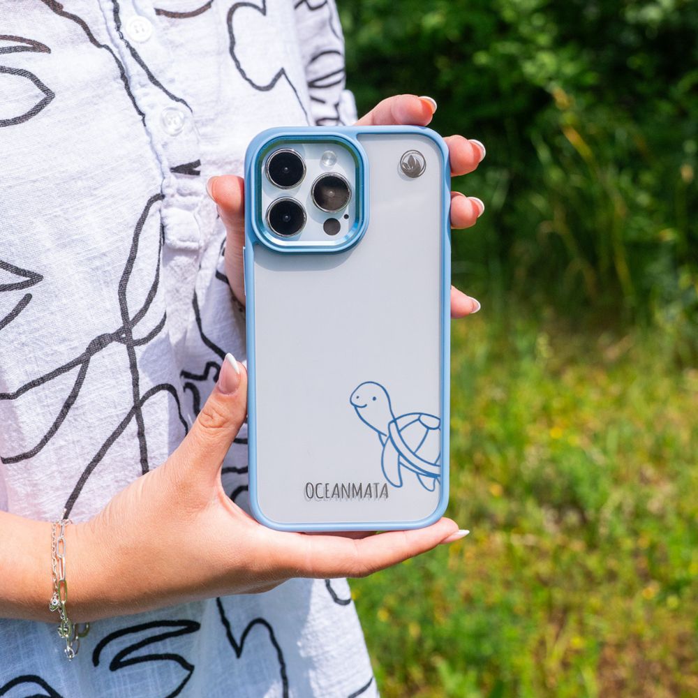 iPhone 16e/17e Hülle - Schildkröte blau - "Schildi" - nachhaltig – Ansicht 3