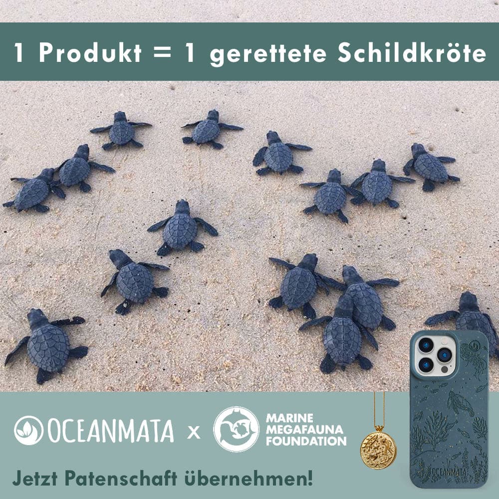 iPhone 12 pro max Hülle 'TURTLE Family' - blau - nachhaltig – Ansicht 4