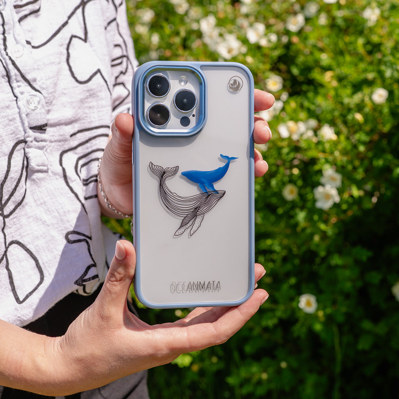 iPhone 13 hoesje - Whale Blue - "BlueWhale" - duurzaam