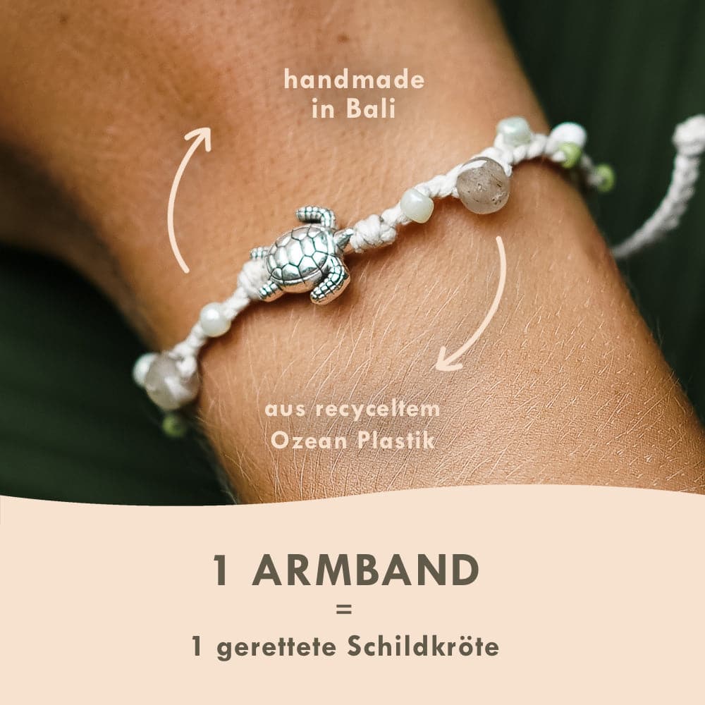 Armband wit "TURTLE"