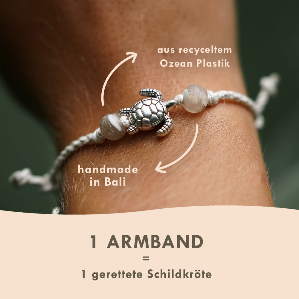 Armband wit "TURTLE"