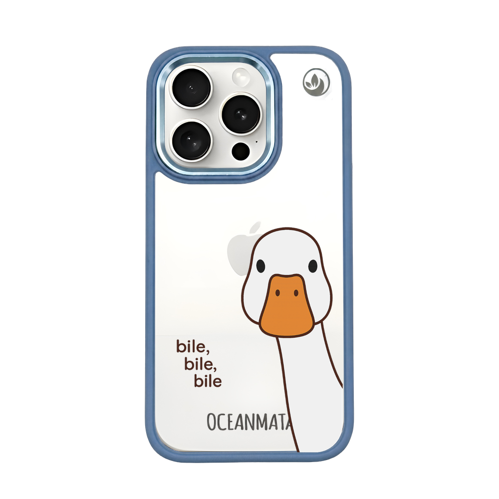 iPhone 15 pro hoesje - Eend wit - "Bile Bile Bile" - duurzaam