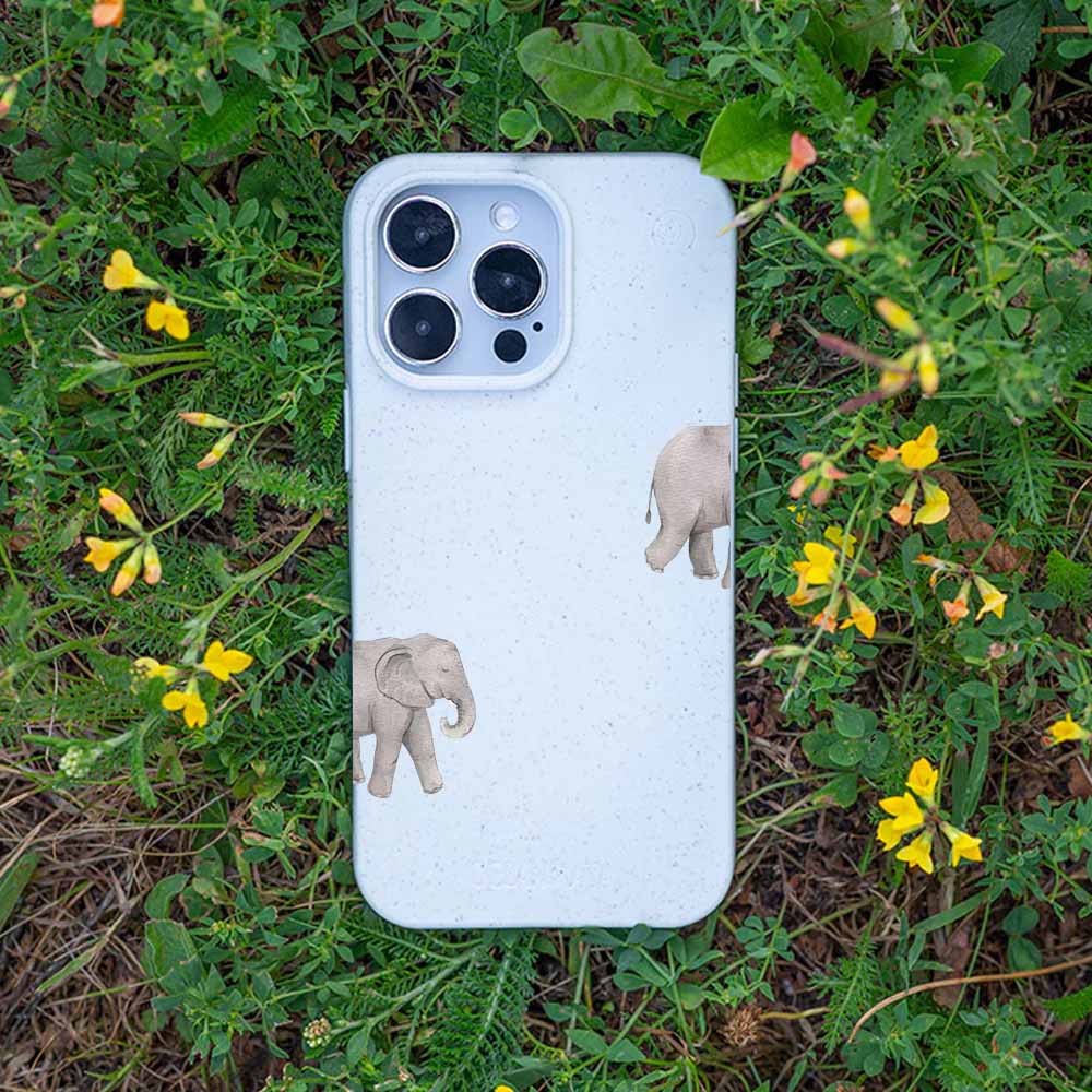 iPhone 15 Hülle - Elefant weiß - "Ele-Fant" - nachhaltig