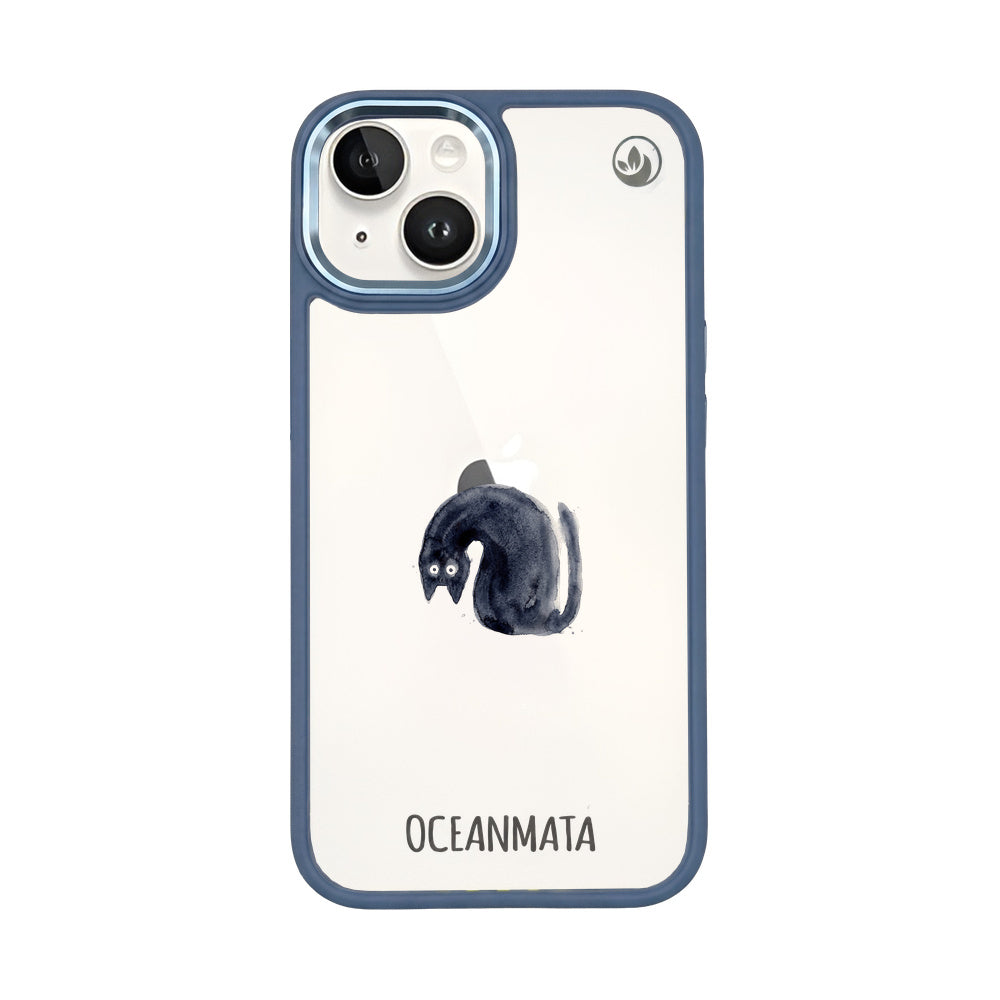 Nachhaltige Handyhülle iPhone 14 Blackcat aus Ocean Plastic — Vorderseite