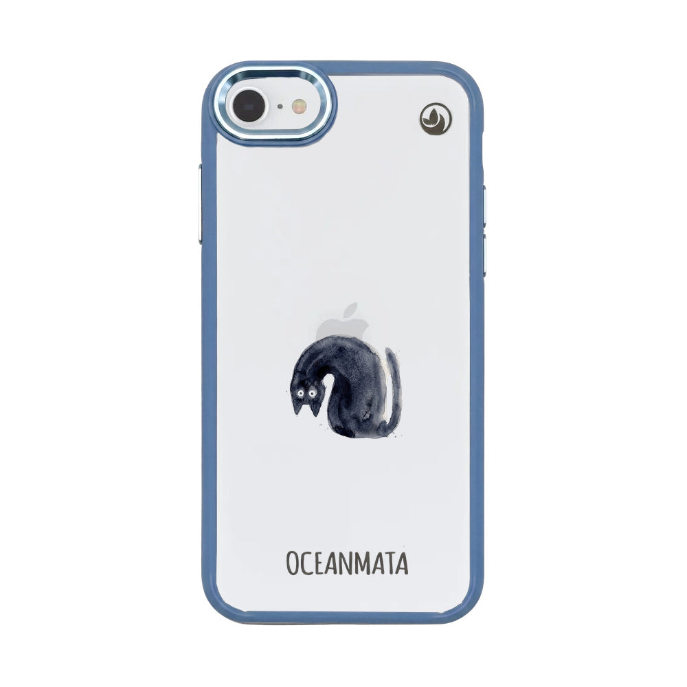 Nachhaltige Handyhülle iPhone SE/7/8 Blackcat aus Ocean Plastic — Vorderseite
