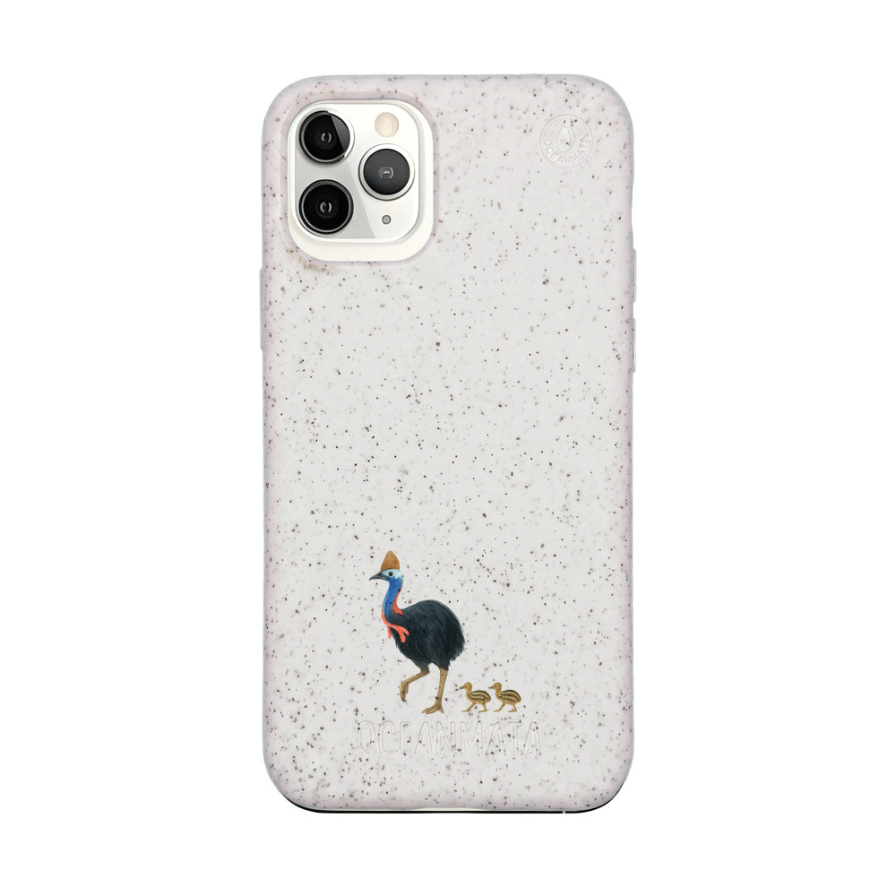 iPhone 11 pro Hülle - Cassowary weiß - "CassowaryStroll" - nachhaltig