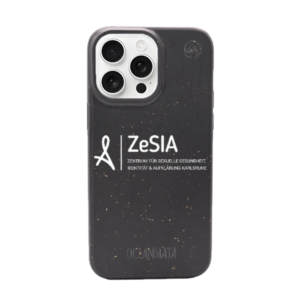 ZeSIA Karlsruhe × OceanMata Hülle Schwarz – iPhone 16e (Muster)