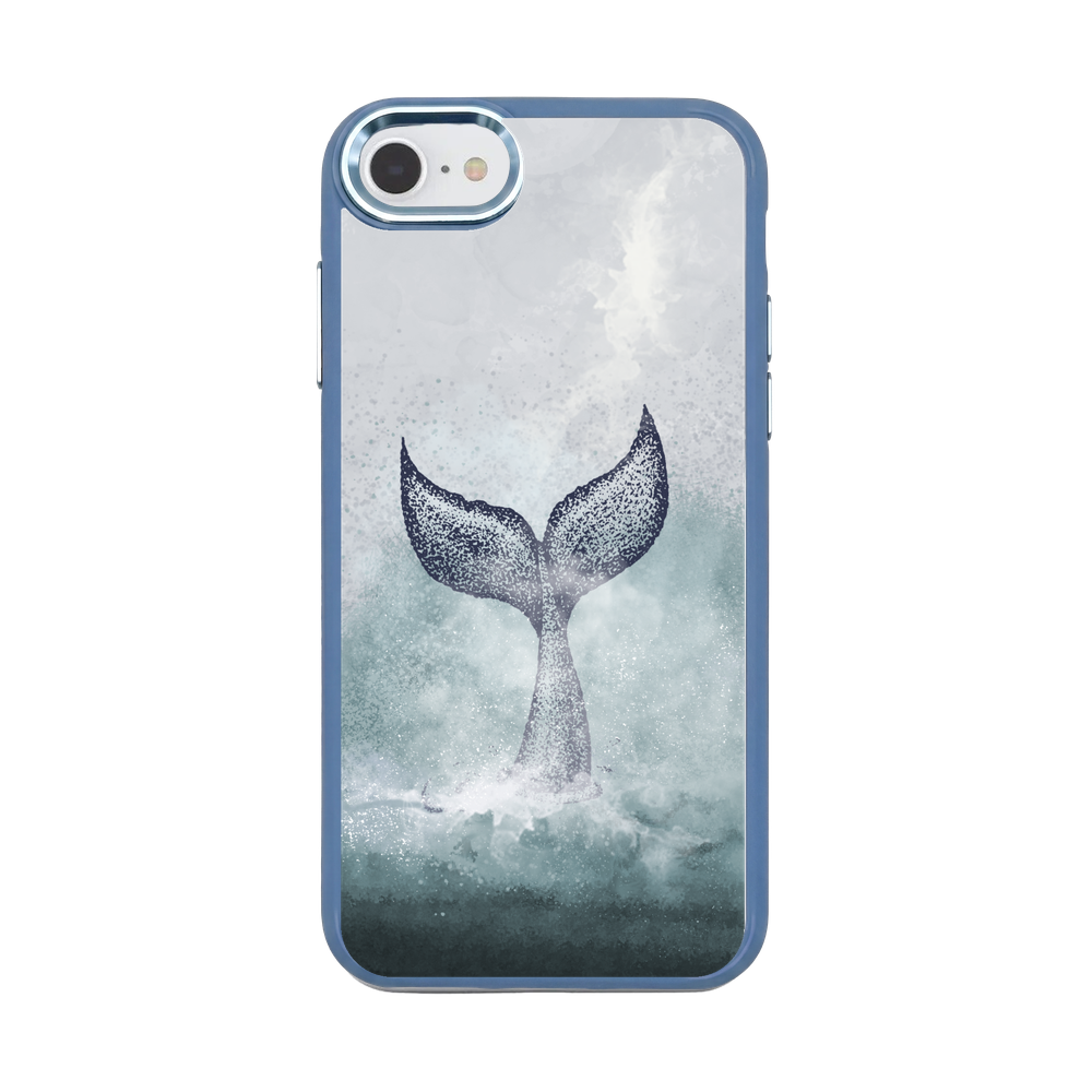 iPhone SE/7/8 hoesje - Dolfijnblauw - "Dolphin Twins" - Duurzaam