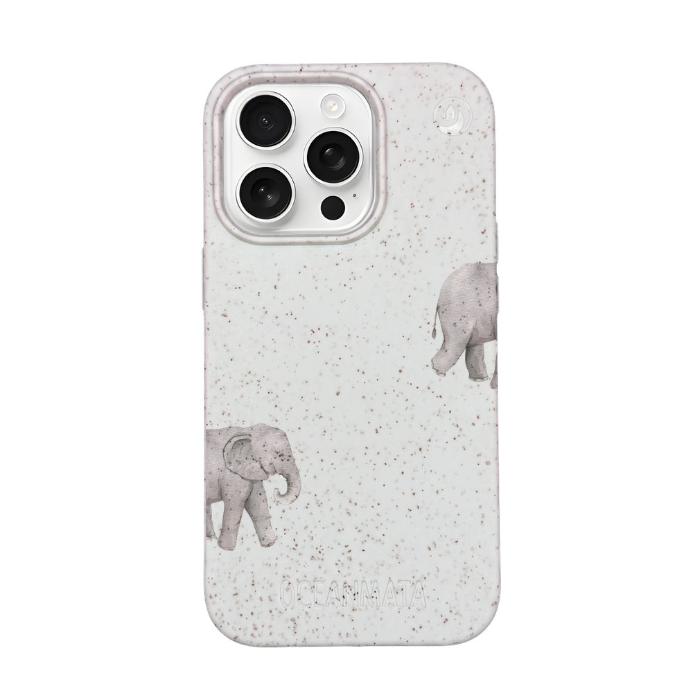 Biologisch abbaubare Handyhülle iPhone 16 pro Ele Fant — kompostierbar — Vorderseite