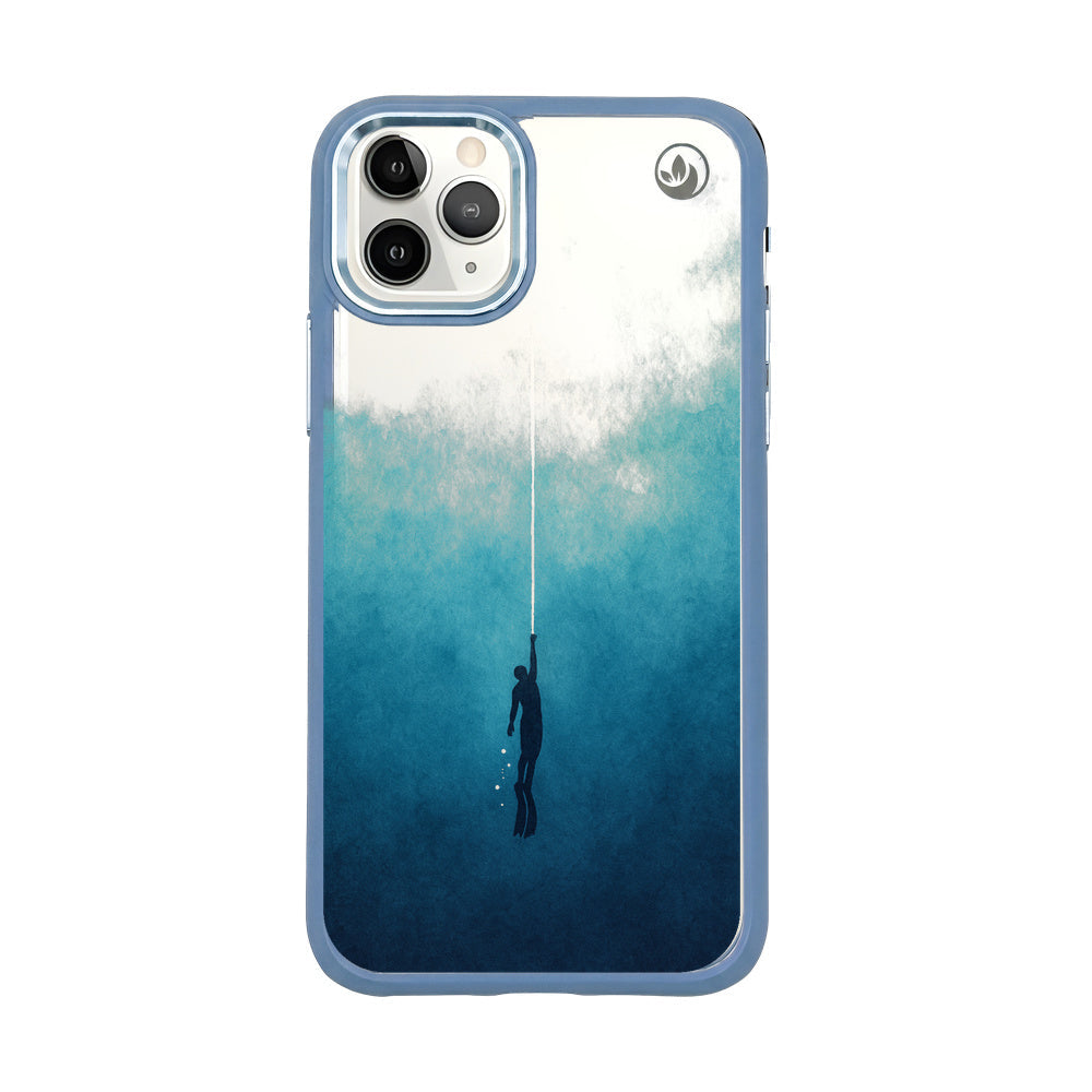 iPhone 11 pro hoesje - Freedive blauw - "Freedive" - duurzaam