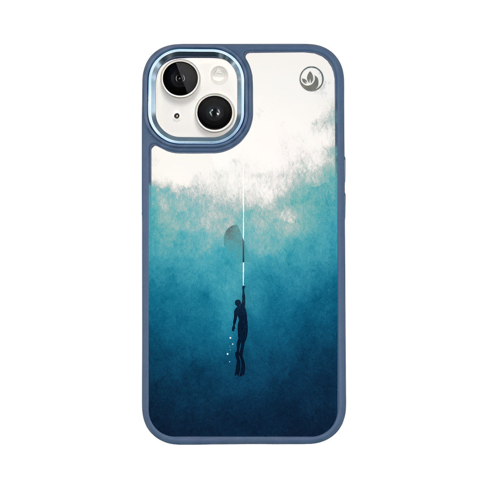 iPhone 14 hoesje - Freedive Blue - "Freedive" - duurzaam