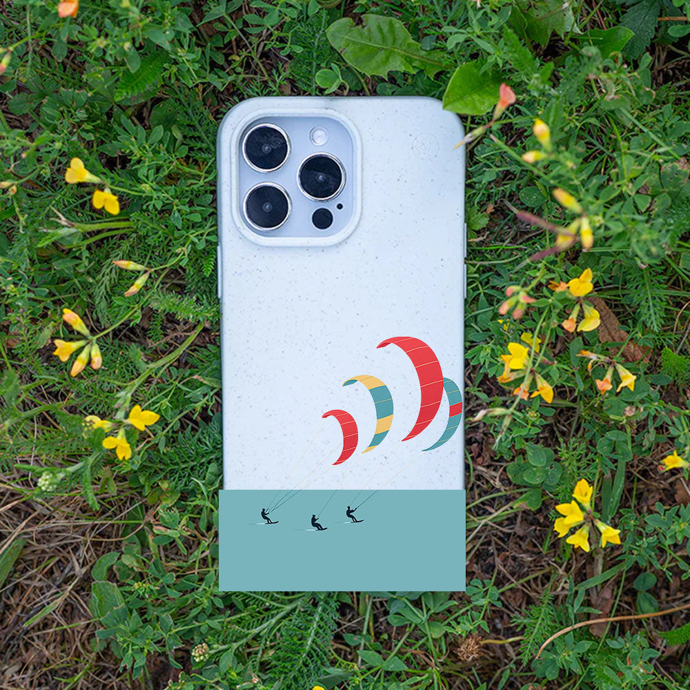 iPhone 15 Hülle - Kite weiß - "Kitesurf" - nachhaltig