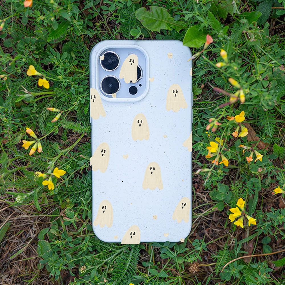 iPhone 14 Hülle - Geist weiß - "LittleGhost" - nachhaltig