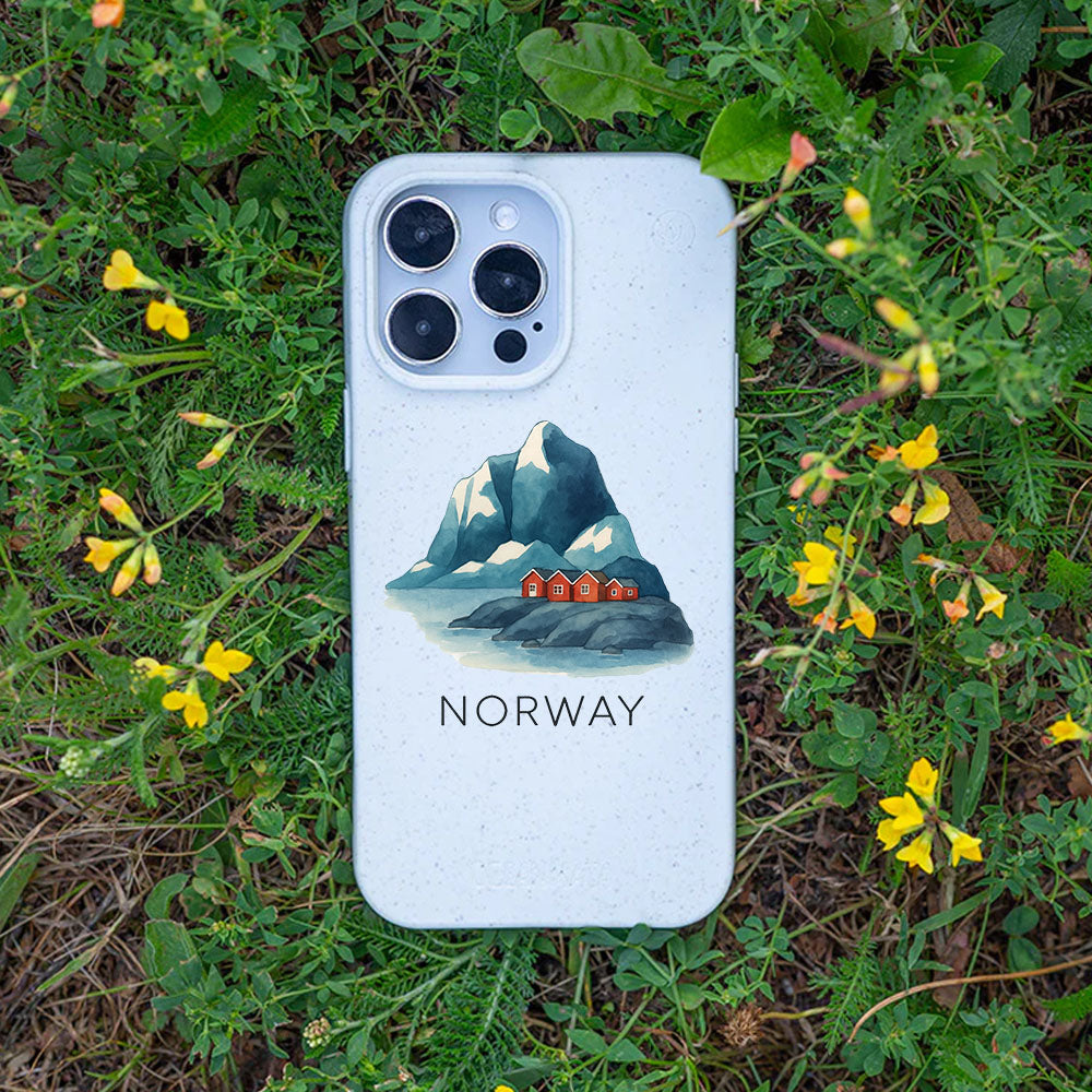 iPhone 16e/17e Hülle - Norwegen weiß - "Norway" - nachhaltig