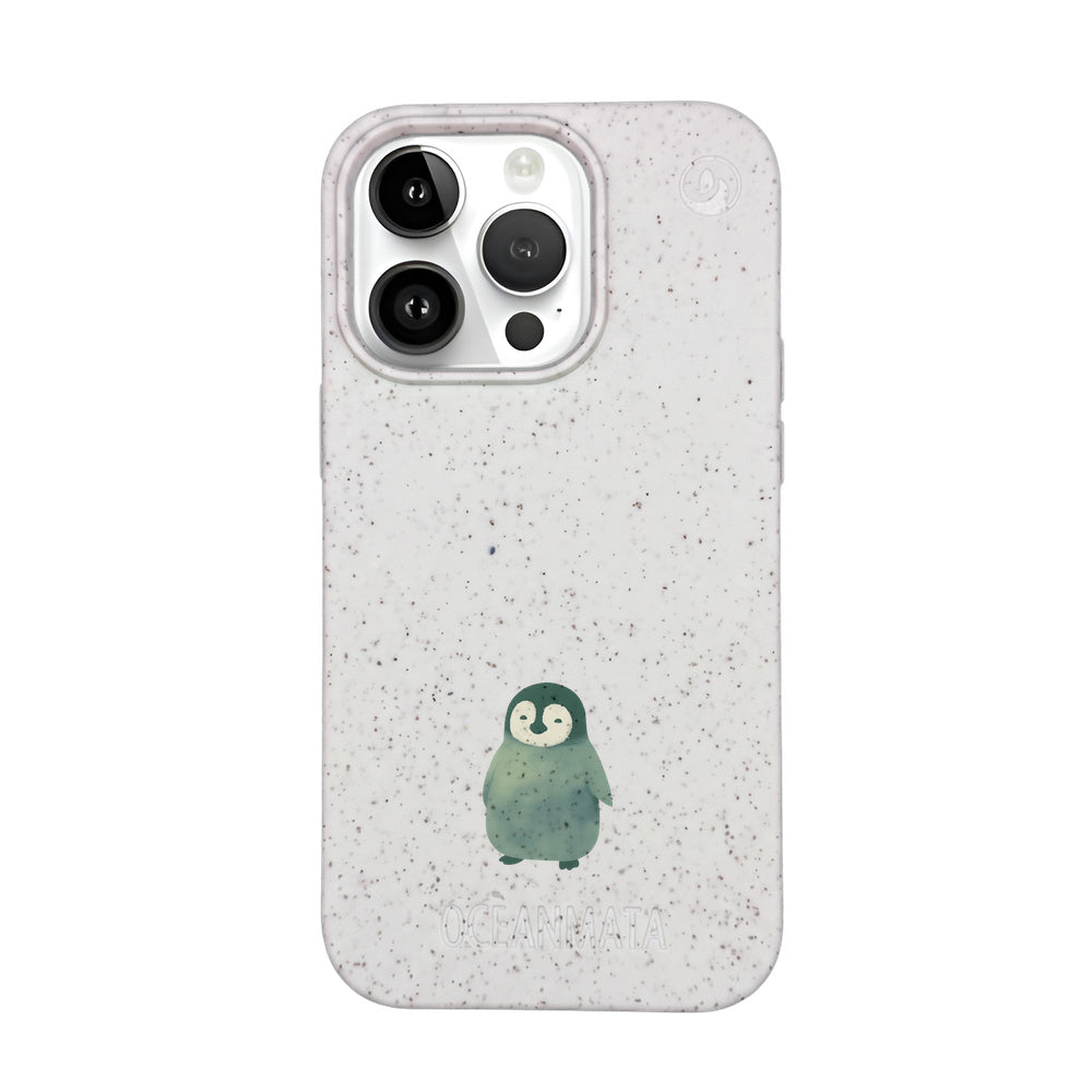 iPhone 14 pro Hülle - Pinguin weiß - "HappyPinguin" - nachhaltig