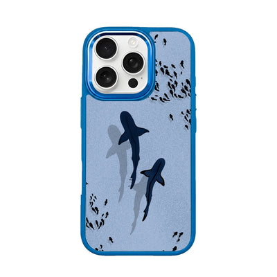 iPhone 16 pro hoesje - Shark blue - "Into the blue" duurzaam