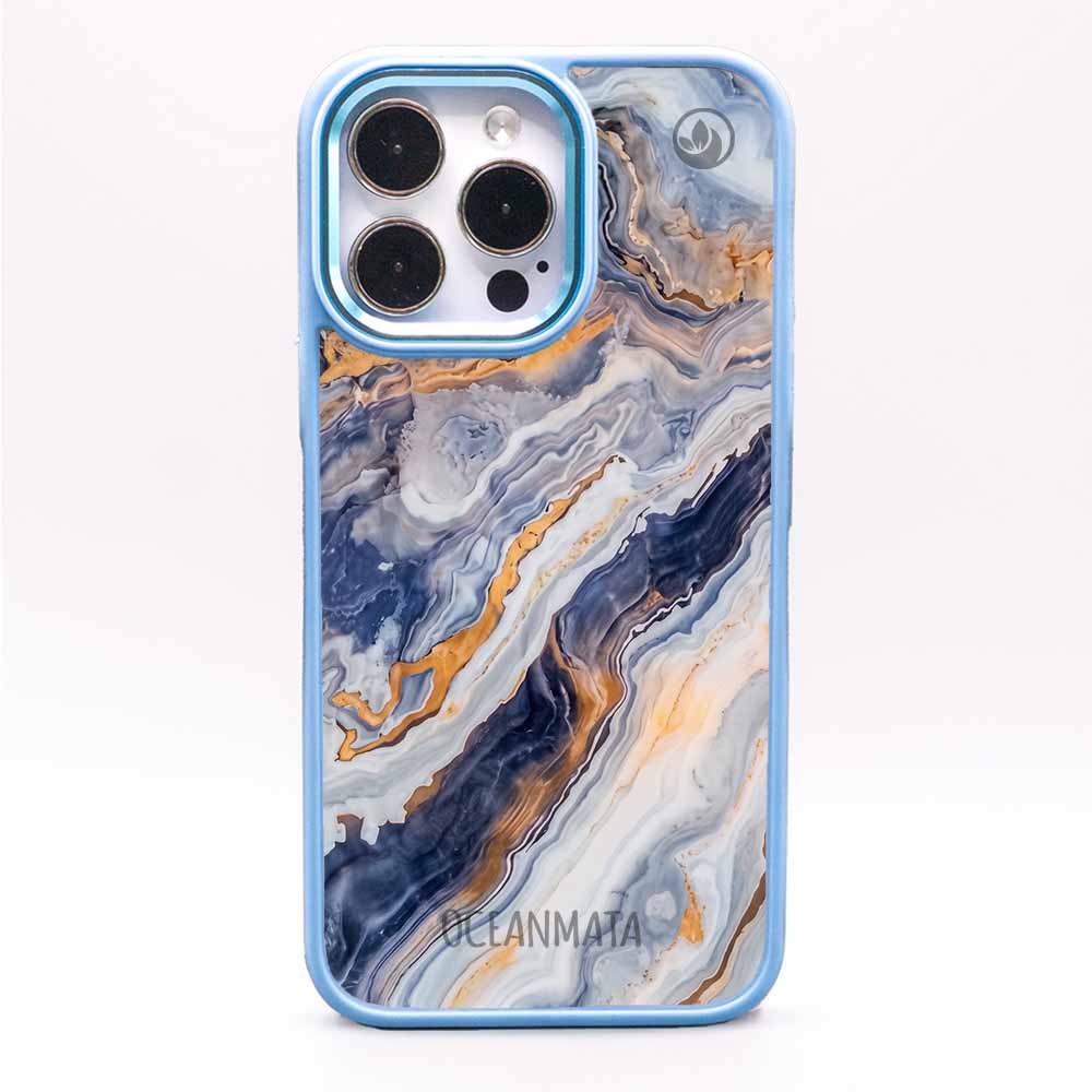 iPhone 16 pro Hülle - marmor blau - "BlueMarble" - nachhaltig
