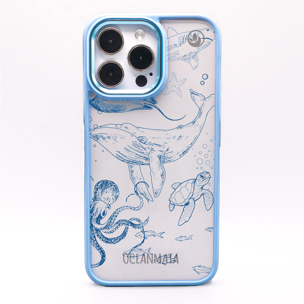 iPhone 13 hoesje - Walvisblauw - "WhaleLife" - Duurzaam