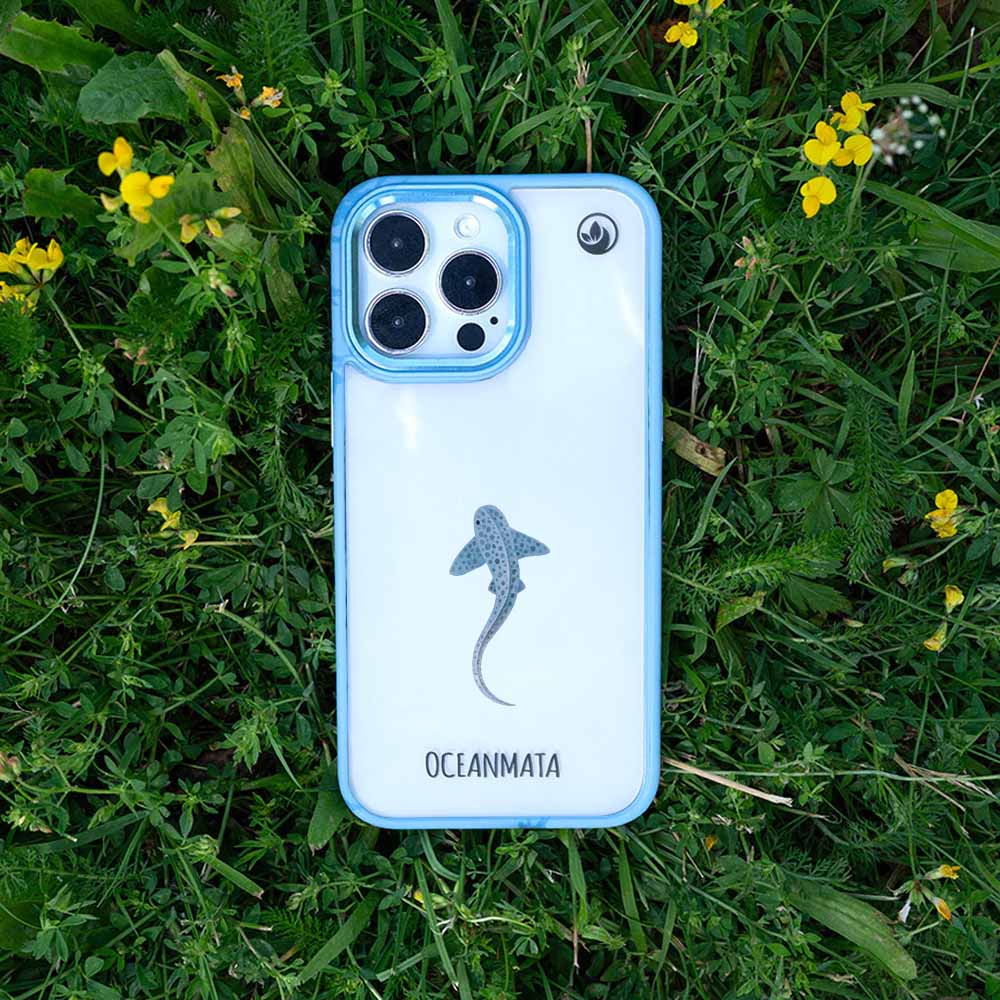 iPhone 14 Hülle - Leopardenhai blau - "BlueLeopard" - nachhaltig