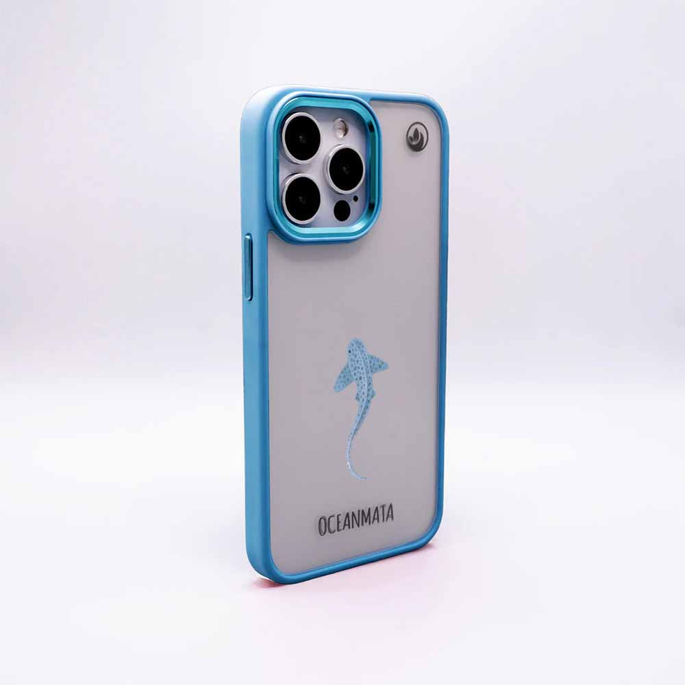 iPhone 15 pro Hülle - Leopardenhai blau - "BlueLeopard" - nachhaltig