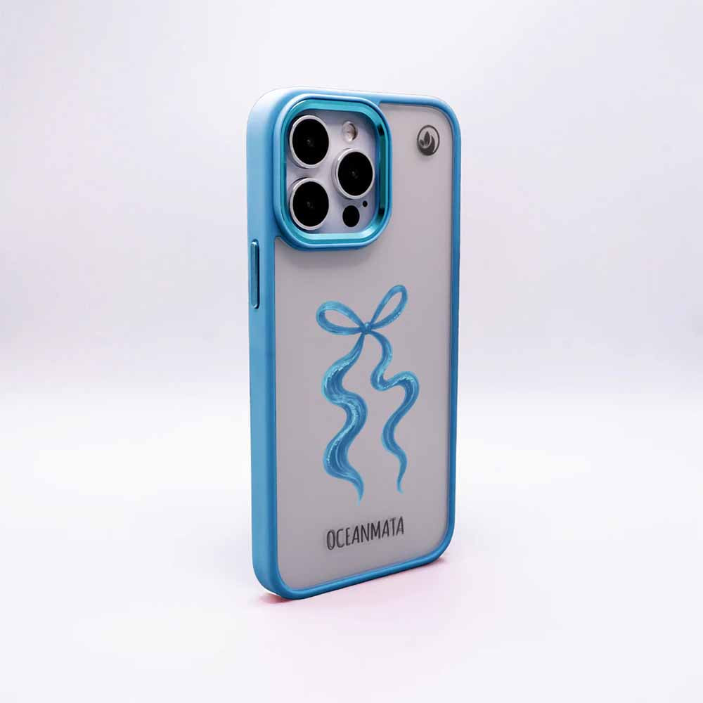 iPhone 13 Hülle - Schleife blau - "tideknot" - nachhaltig
