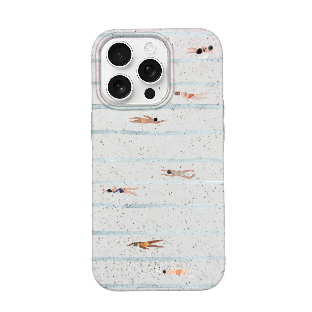 iPhone 16 pro max Hülle - Schwimmen weiß - "lapflow" - nachhaltig