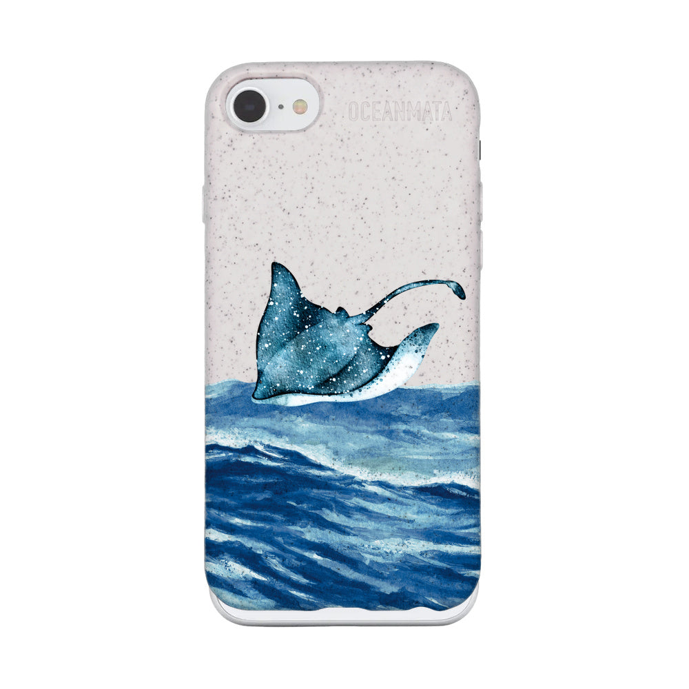 iPhone SE/7/8 hoesje - wit Manta - "Manta Wave" - duurzaam