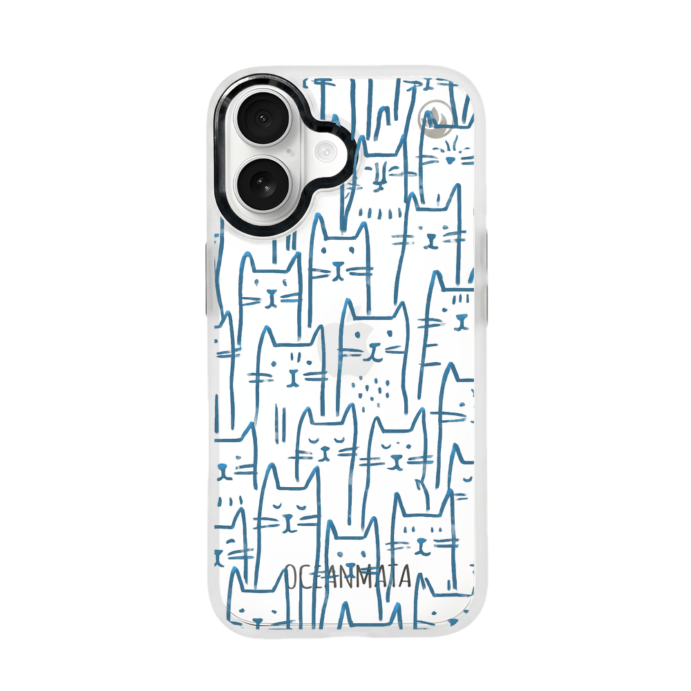 iPhone 17 Hülle - Katzen blau - "miau" - nachhaltig