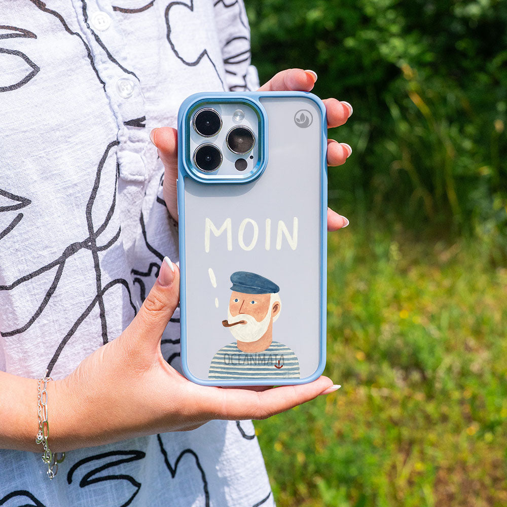 iPhone 14 pro max Hülle - Moin blau - "Ostfriese" - nachhaltig