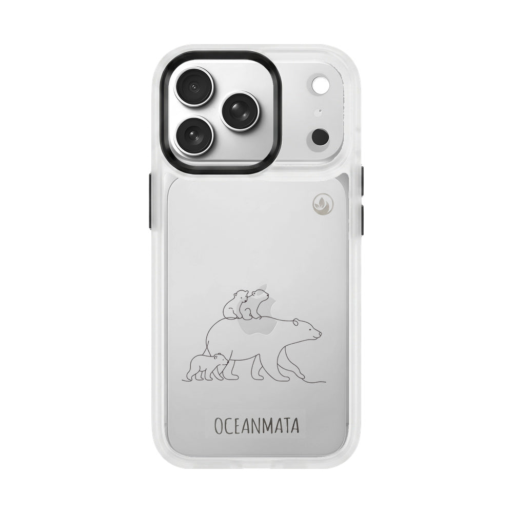 Nachhaltige Handyhülle iPhone 17 pro Polarbearfamily aus Ocean Plastic — Vorderseite