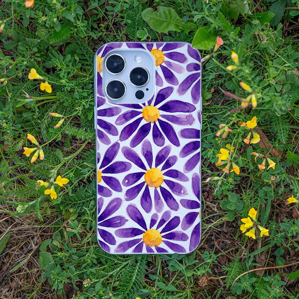 Biologisch abbaubare Handyhülle Samsung S24 Purplebloom — kompostierbar — Bonus