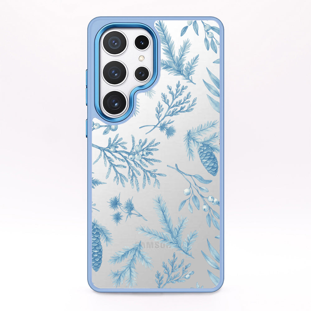 Samsung S25 Ultra Hülle - Winterwald blau - "BluePine" - nachhaltig