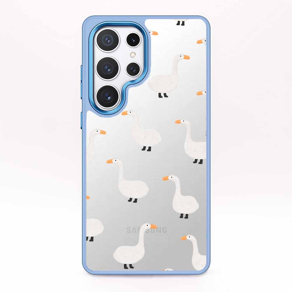 Samsung S25 Hülle - gans blau - "Goose Fella" - nachhaltig