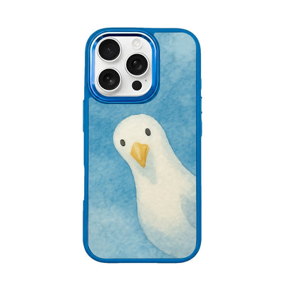 iPhone 16 pro hoesje - Meeuwenblauw - "Meeuw" - duurzaam