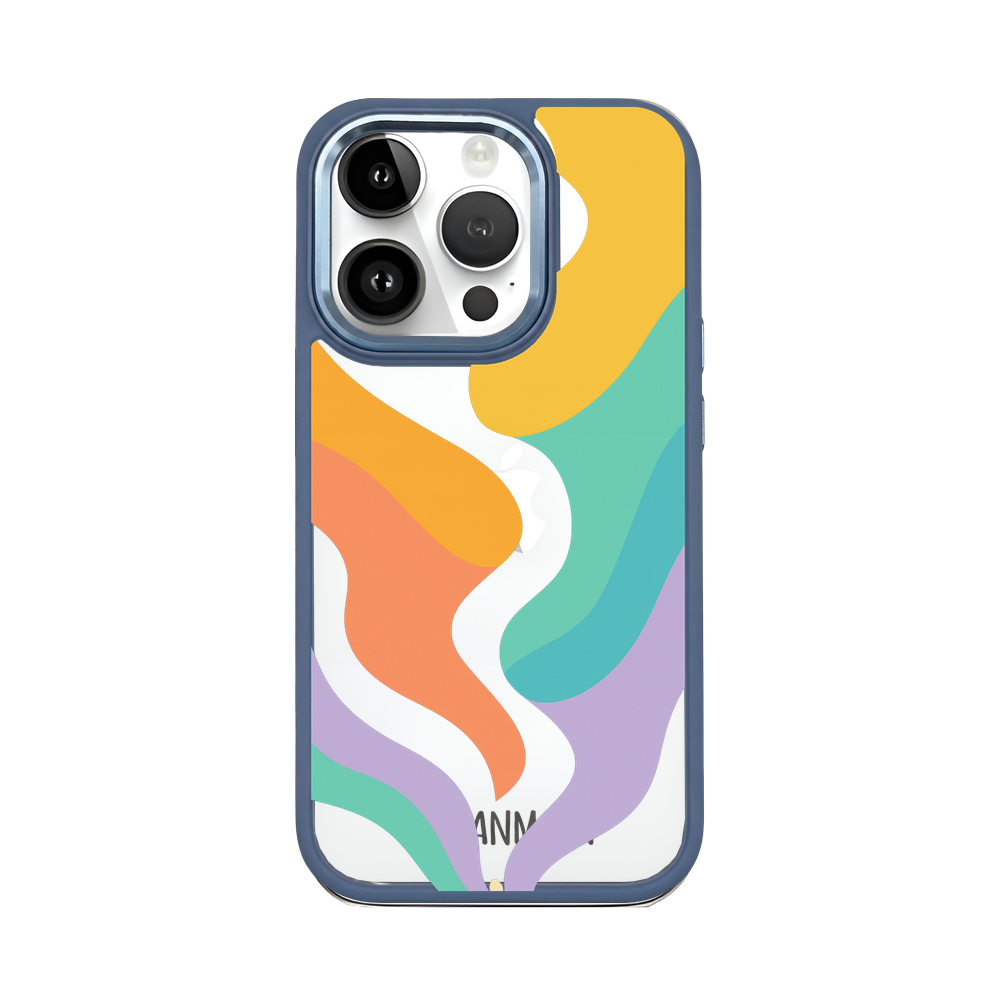 iPhone 14 pro max hoesje - kleurrijke golven - "Tide Flow" - duurzaam