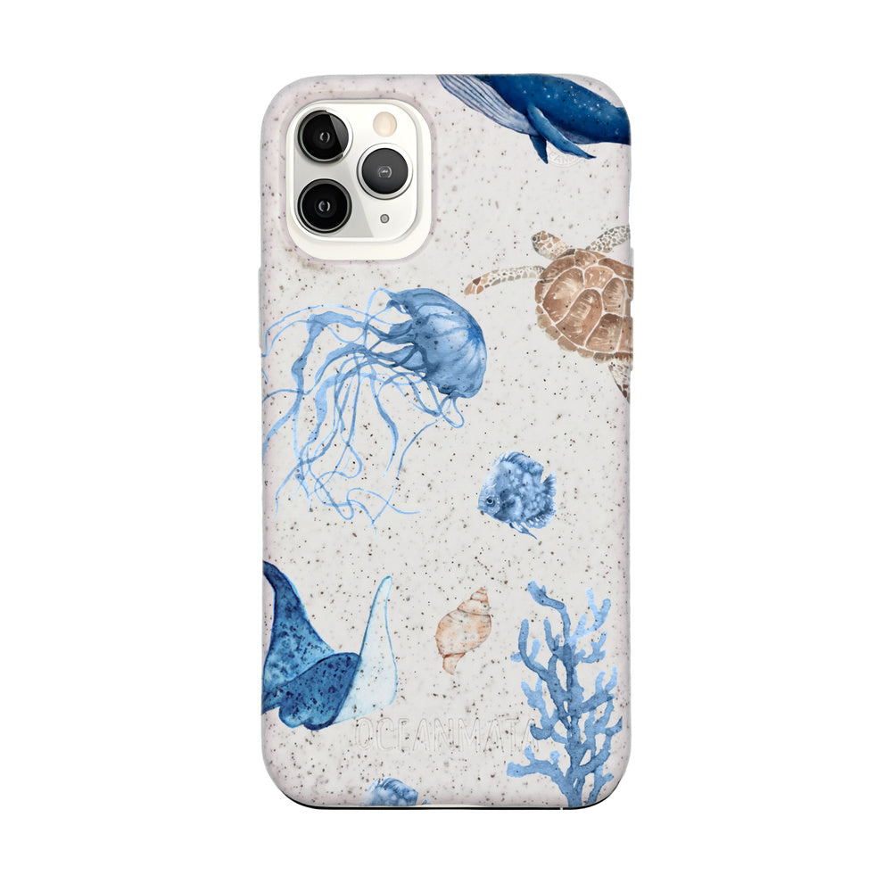 iPhone 11 pro hoesje - witte schildpad - "Turtle & Friends" - duurzaam