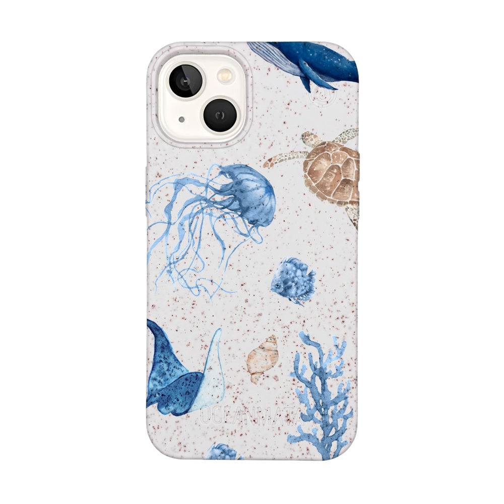 iPhone 13 hoesje - witte schildpad - "Turtle & Friends" - duurzaam
