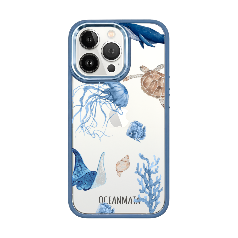 iPhone 13 pro hoesje - witte schildpad - "Turtle & Friends" - duurzaam