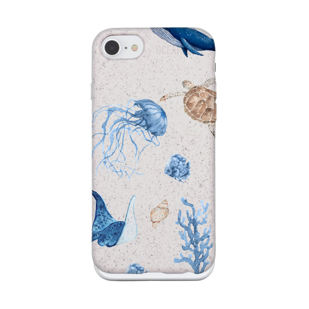 iPhone SE/7/8 hoesje - witte schildpad - "Turtle & Friends" - duurzaam