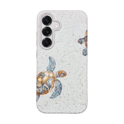 Samsung S25 Hülle - Schildkröte weiß - "TurtleGaze" - nachhaltig